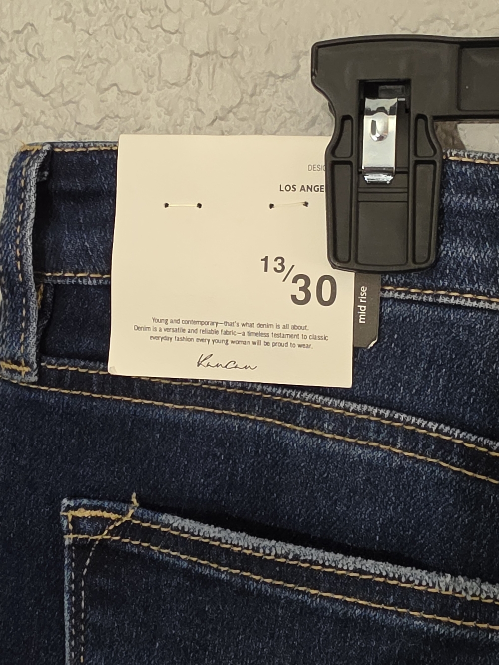 KanCan Kennedy Dark Wash Distressed Flare Jeans Mid Rise Stretchy Womens 13/30 - Picture 10 of 12